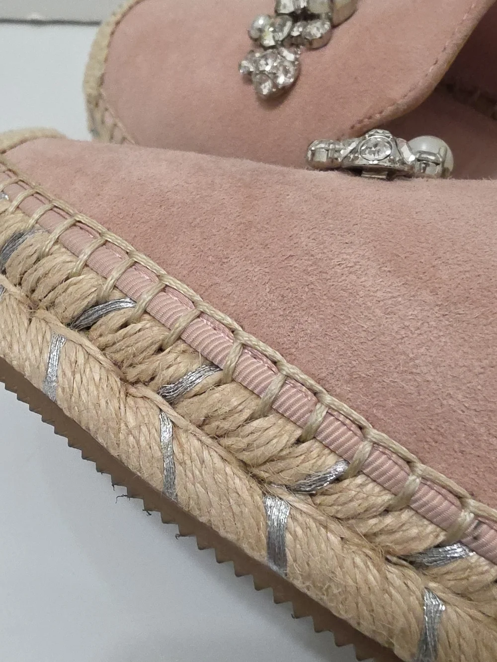 Karl Lagerfeld Paris Margie Embellished Suede Espadrilles
